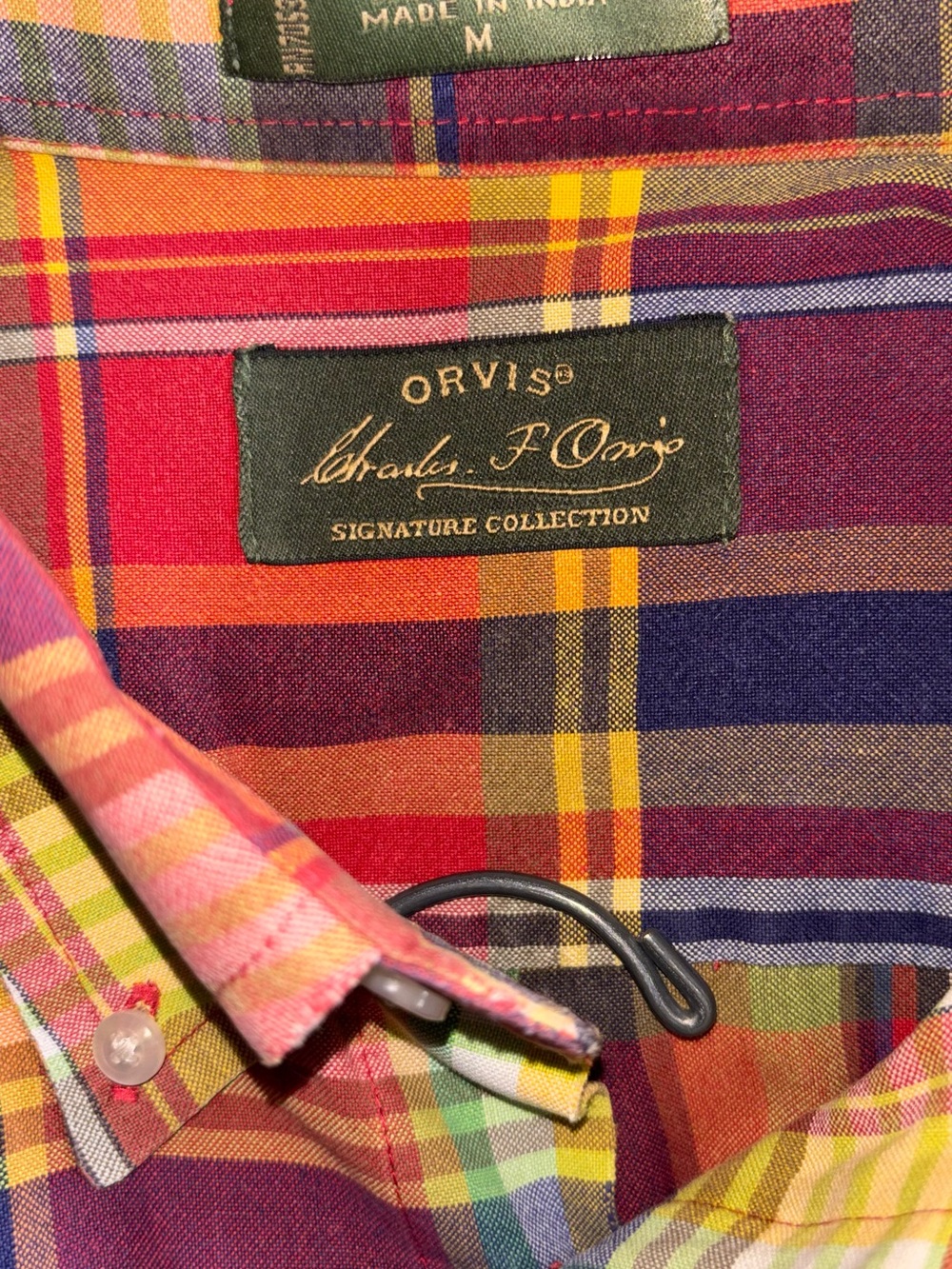 Orvis Multicolor Plaid Button-Down Shirt - Bold Rainbow Checks